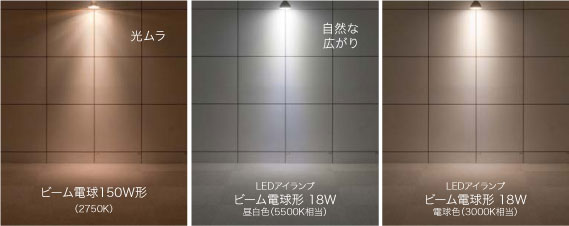 LEDioc LEDアイランプ ビーム電球形 配光イメージ写真