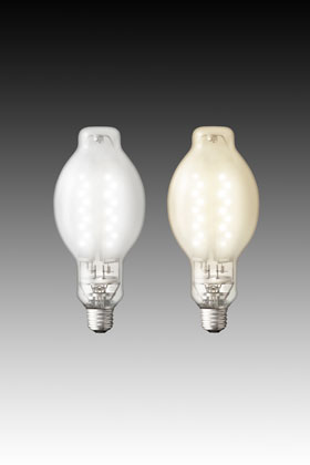 LEDioc LEDライトバルブG 25W(左：昼白色タイプ、右：電球色タイプ)