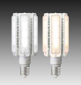 LEDioc LEDライトバルブ 124W(左：昼白色タイプ、右：電球色タイプ)