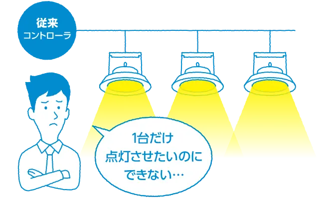 1台だけ点灯させたいのにできない…