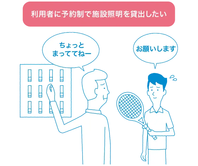 利用者に予約制で施設照明を貸出したいとお考えの場合