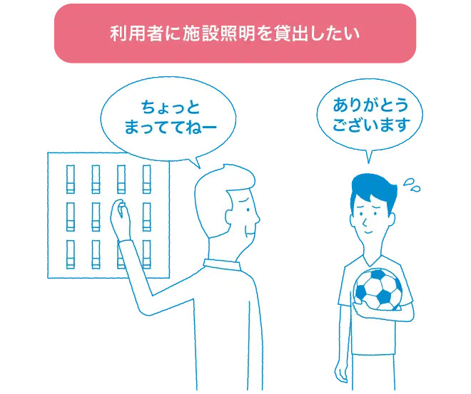 利用者に施設照明を貸出したいとお考えの場合