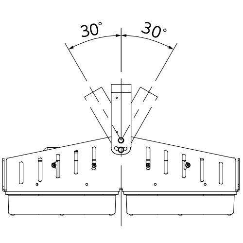 器具は0°から30°までの傾斜天井に取付けできます。