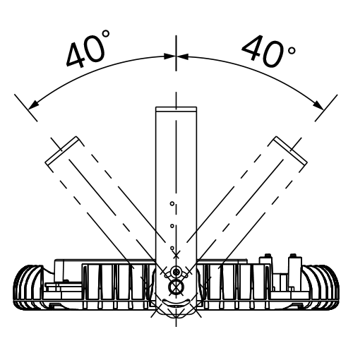 器具は0°から40°までの傾斜天井に取付けできます。