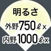 明るさ 内野：1000ℓx　外野：750ℓx