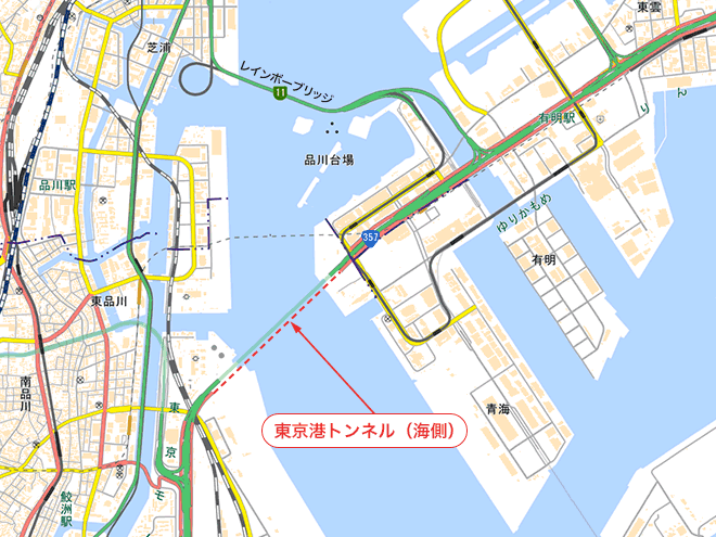 図1 東京港トンネル(海側)位置図